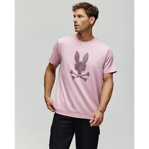 NWT Psycho Bunny Men's Grant Bunny Graphic Tee in Mauve Shadows size 3XL